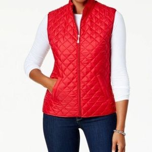 Sport Full Zip Red Quilted Vest